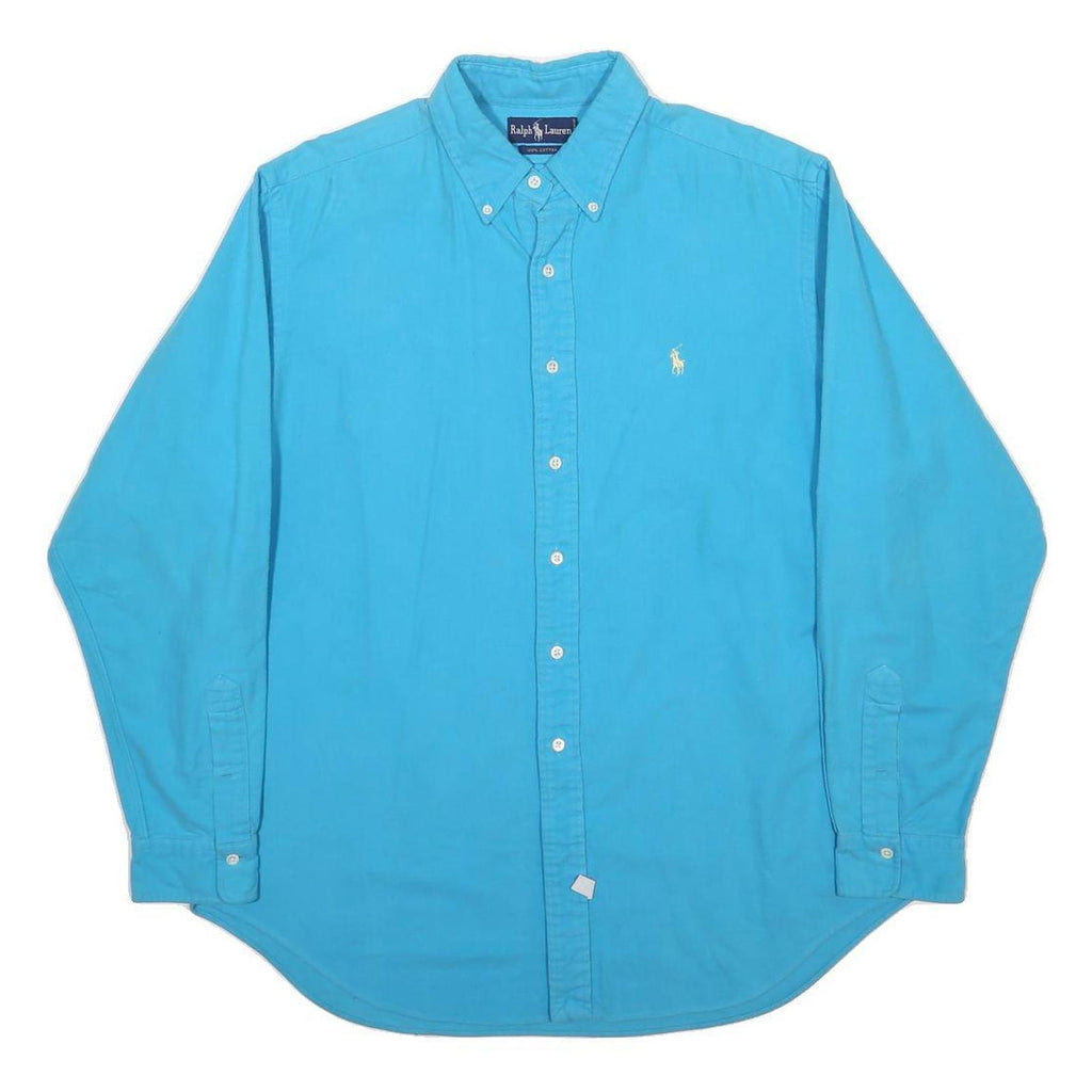 RALPH LAUREN Mens Blue XL Cotton Shirt Button-Down Collar Long Sleeve Casual
