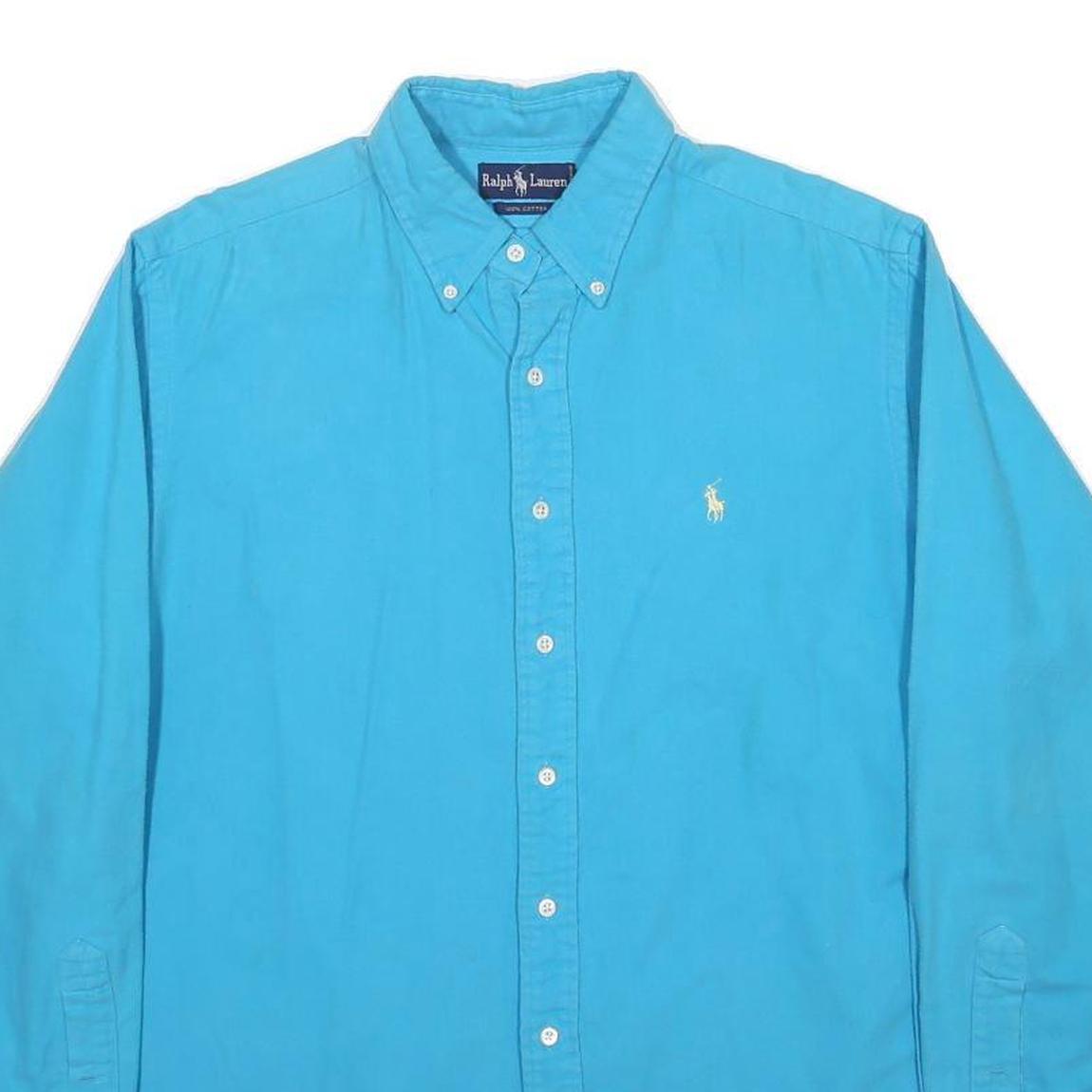 RALPH LAUREN Mens Blue XL Cotton Shirt Button-Down Collar Long Sleeve Casual