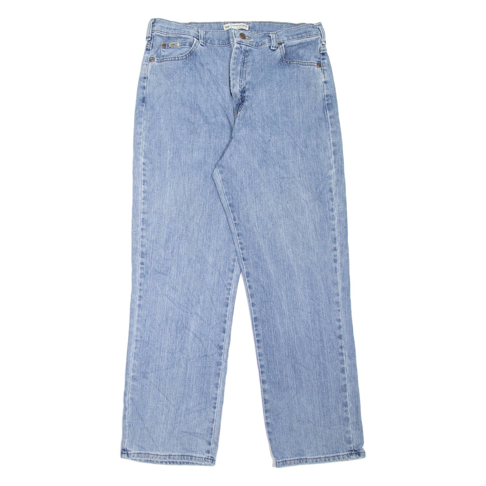 LEE Womens Jeans Blue Relaxed Straight W32 L29