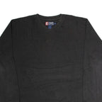 CHAPS RALPH LAUREN Mens Jumper Black V-Neck Tight Knit L