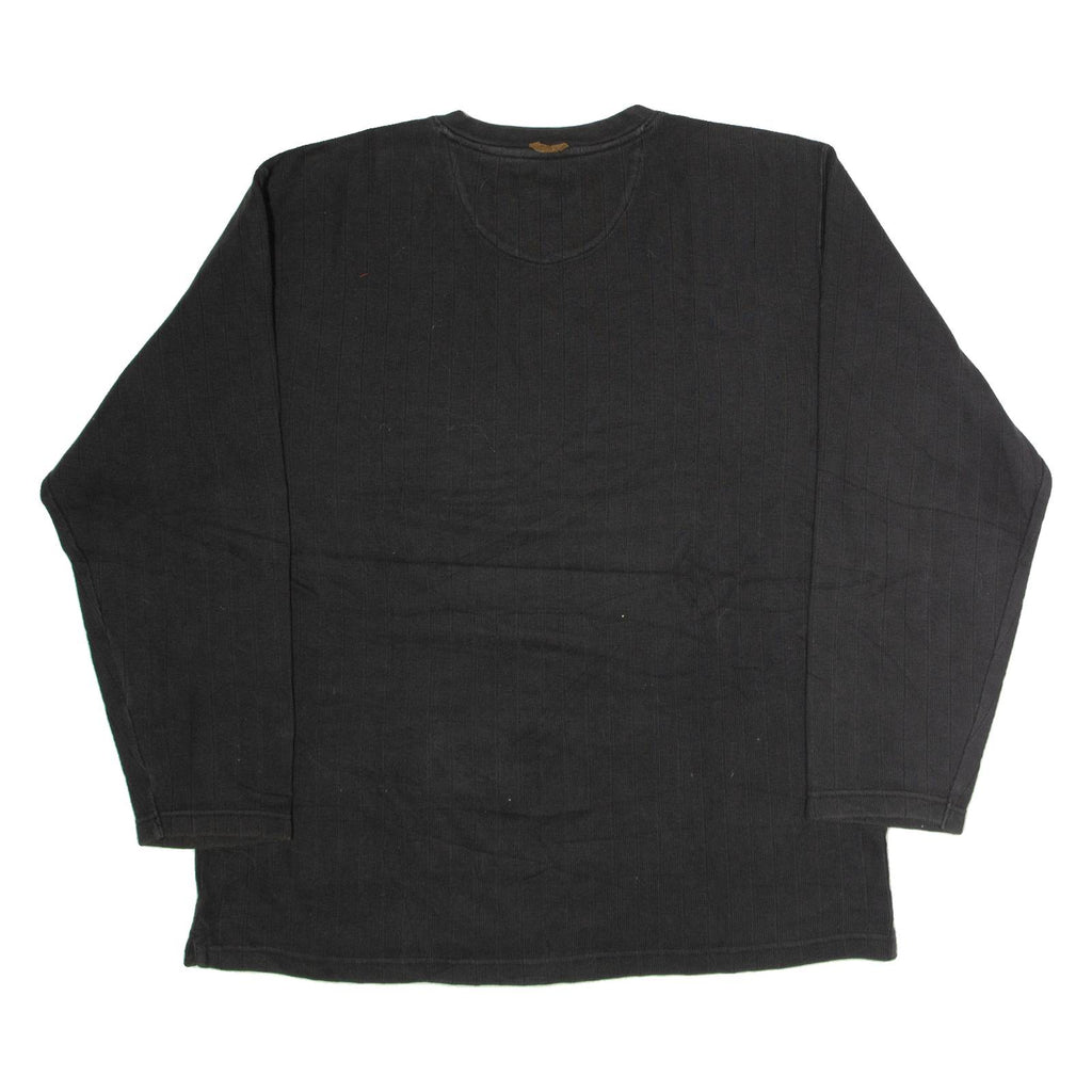 CHAPS RALPH LAUREN Mens Jumper Black V-Neck Tight Knit L