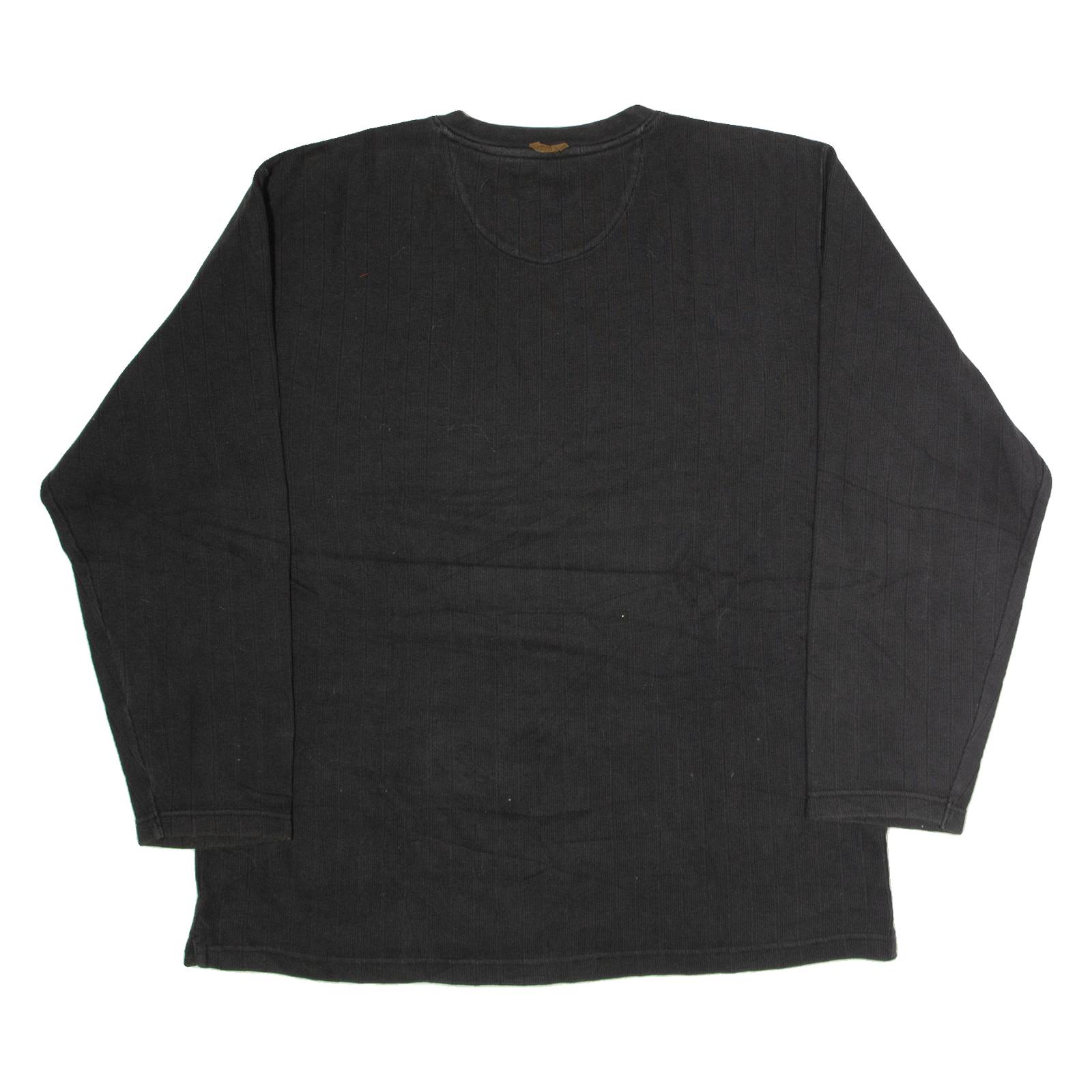 CHAPS RALPH LAUREN Mens Jumper Black V-Neck Tight Knit L