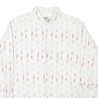 REPLAY Mens White & Red Printed Shirt L Cotton Blend Casual Long Sleeve