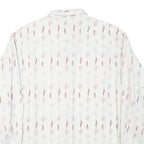REPLAY Mens White & Red Printed Shirt L Cotton Blend Casual Long Sleeve