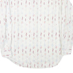 REPLAY Mens White & Red Printed Shirt L Cotton Blend Casual Long Sleeve