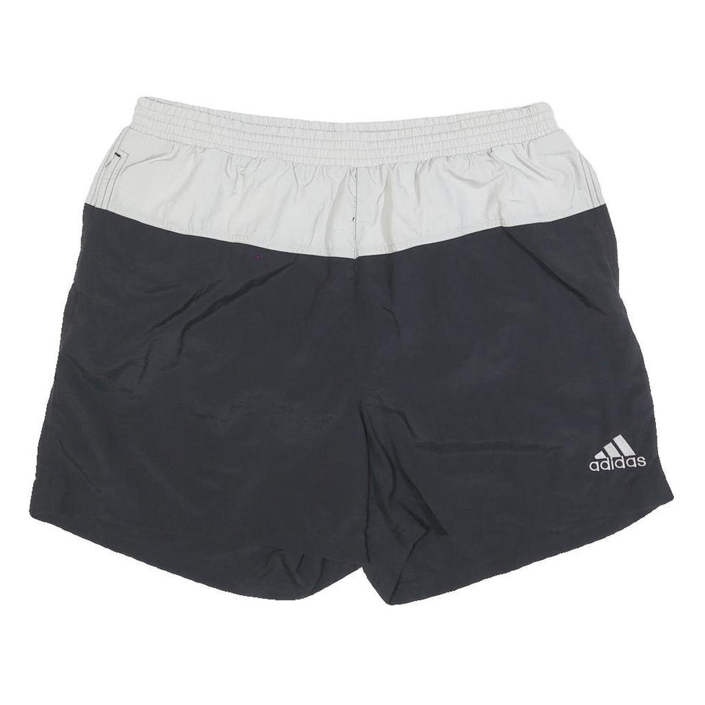 ADIDAS Mens Shorts Black & White Casual XL W34 Polyester Blend Sportswear