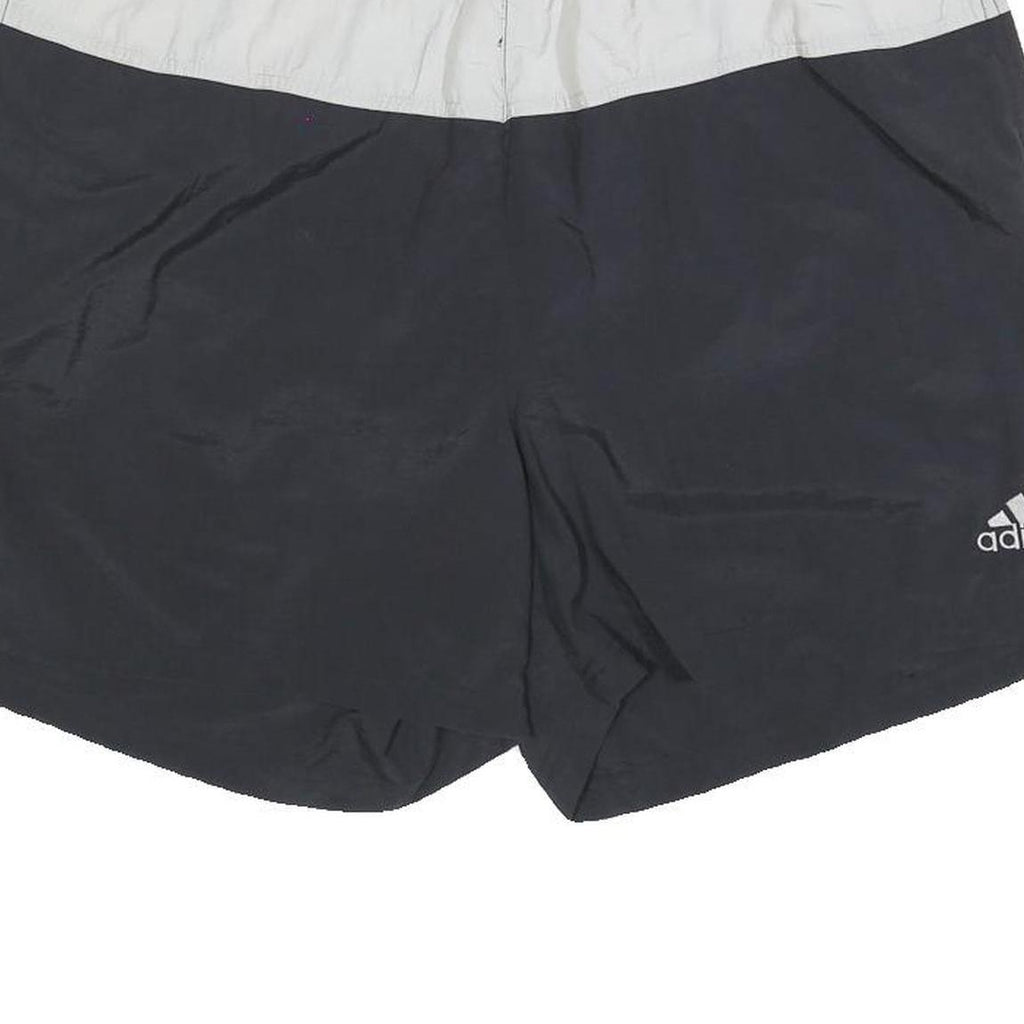 ADIDAS Mens Shorts Black & White Casual XL W34 Polyester Blend Sportswear