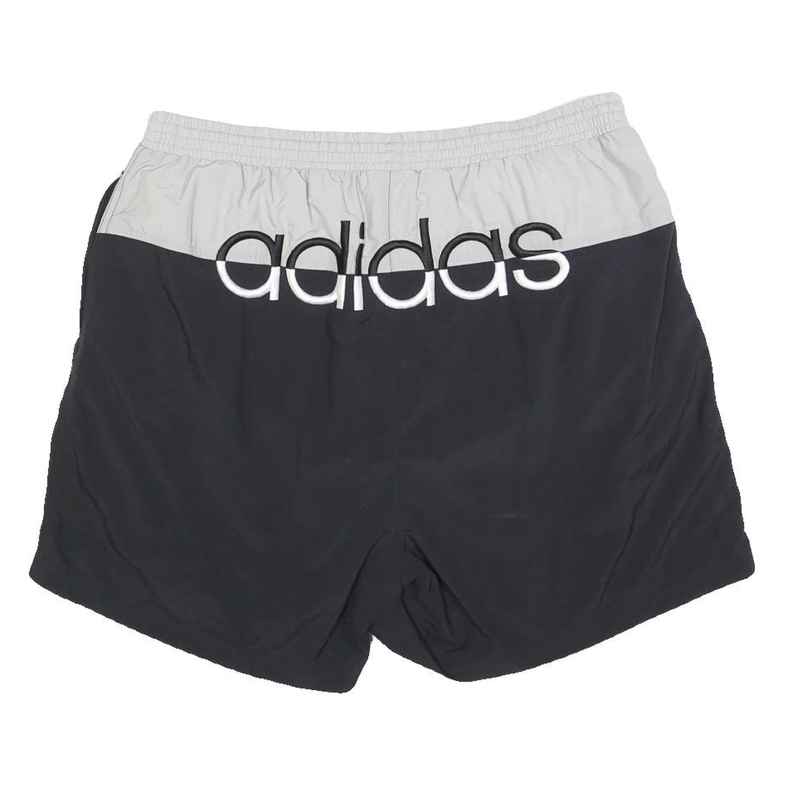ADIDAS Mens Shorts Black & White Casual XL W34 Polyester Blend Sportswear