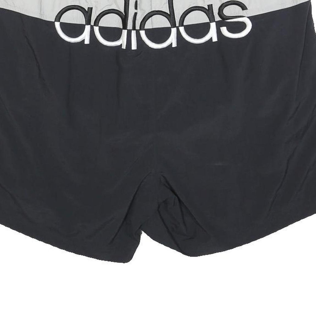 ADIDAS Mens Shorts Black & White Casual XL W34 Polyester Blend Sportswear