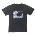 Mens Black Cotton Graphic T-Shirt S Short Sleeve Crew Neck Science Art