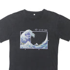 Mens Black Cotton Graphic T-Shirt S Short Sleeve Crew Neck Science Art