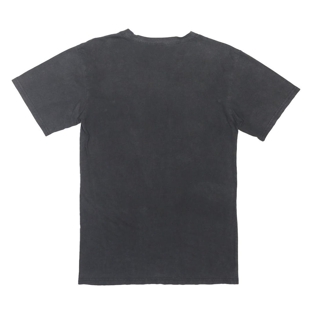 Mens Black Cotton Graphic T-Shirt S Short Sleeve Crew Neck Science Art