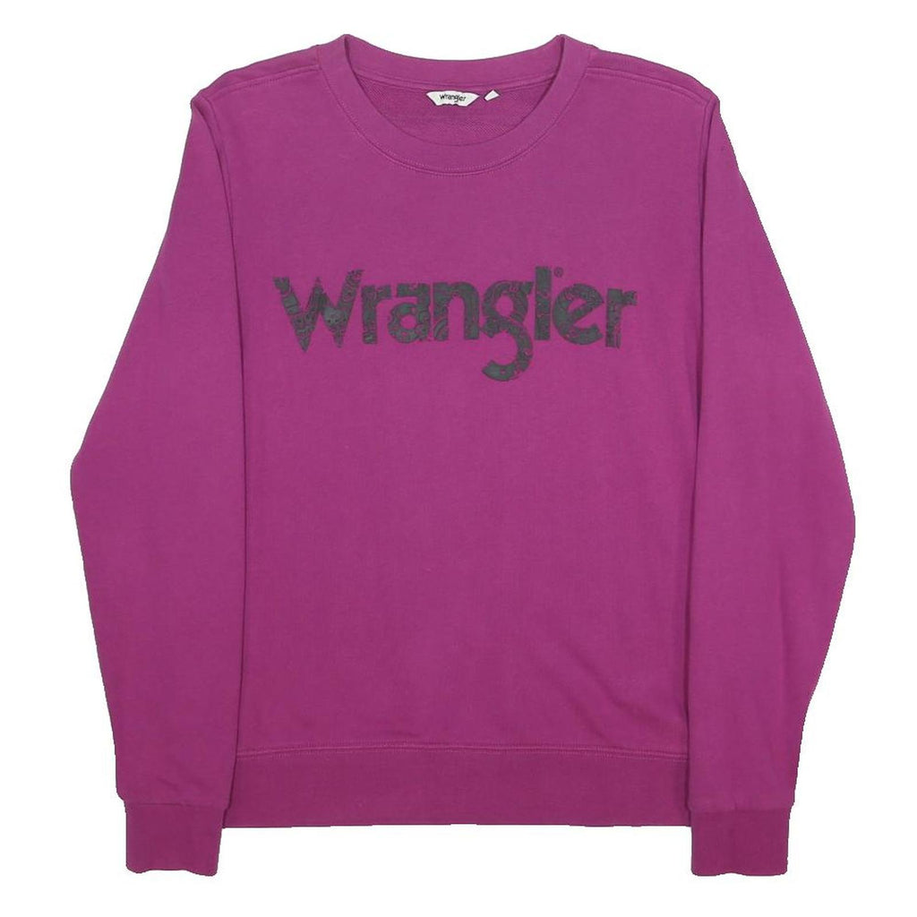 WRANGLER Womens Purple Crew Neck XS Cotton Blend Sweatshirt Pullover Logo