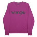 WRANGLER Womens Purple Crew Neck XS Cotton Blend Sweatshirt Pullover Logo