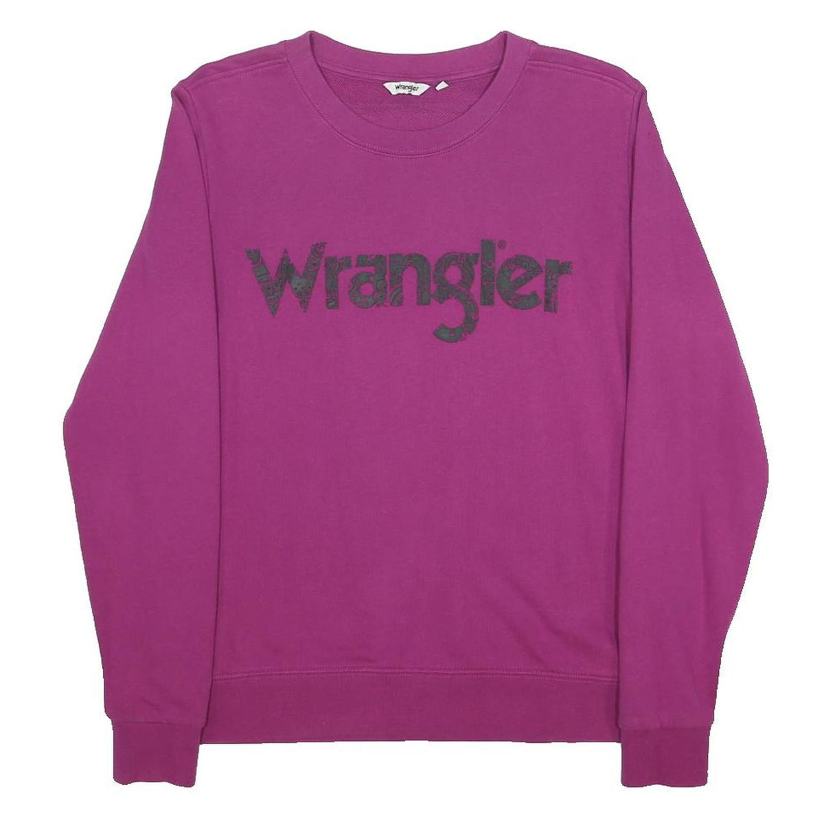 WRANGLER Womens Purple Crew Neck XS Cotton Blend Sweatshirt Pullover Logo