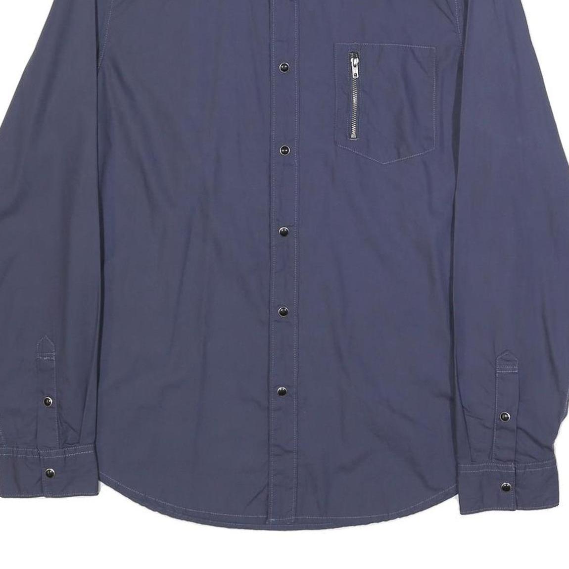 GUESS Mens Blue Cotton Shirt M Casual Long Sleeve Button Shirt