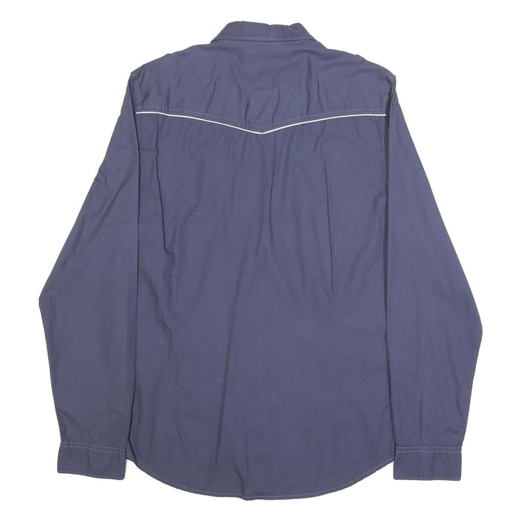 GUESS Mens Blue Cotton Shirt M Casual Long Sleeve Button Shirt