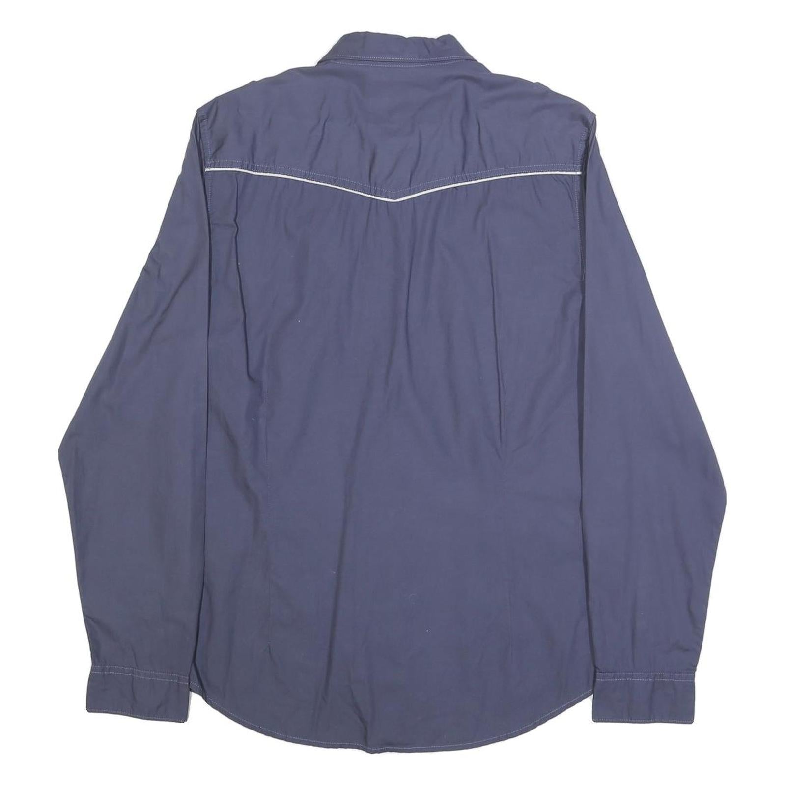 GUESS Mens Blue Cotton Shirt M Casual Long Sleeve Button Shirt