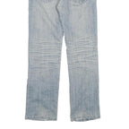 X M LANG Womens Jeans Light Blue Regular Fit Straight Denim W30 L31 Embroidered