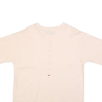 FILA Womens Cream L Classic Short Sleeve Crew Neck Cotton Blend T-Shirt