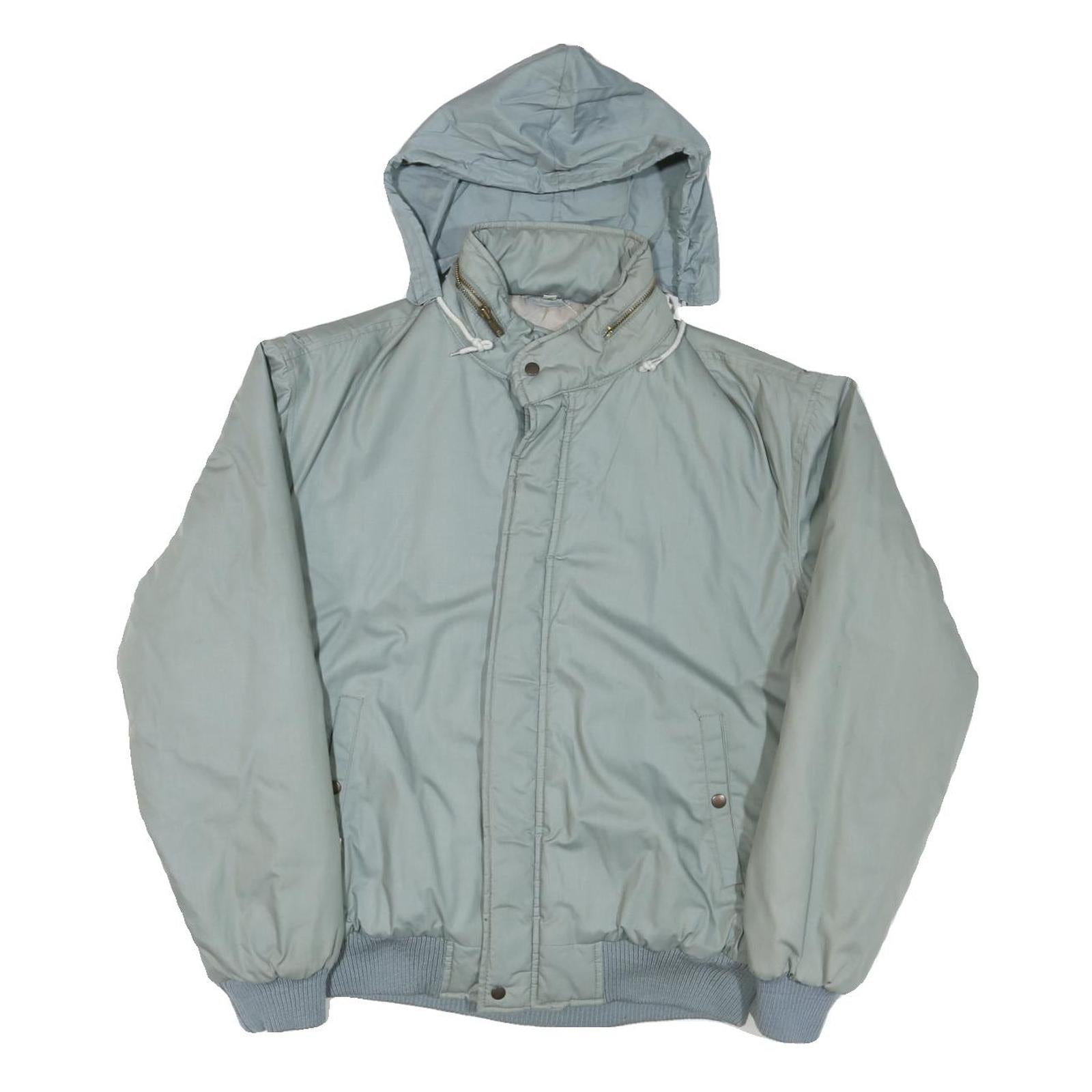 Womens Light Grey Zip Hooded Nylon Jacket XL Casual Outdoor Bomber Style