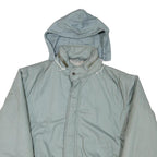 Womens Light Grey Zip Hooded Nylon Jacket XL Casual Outdoor Bomber Style