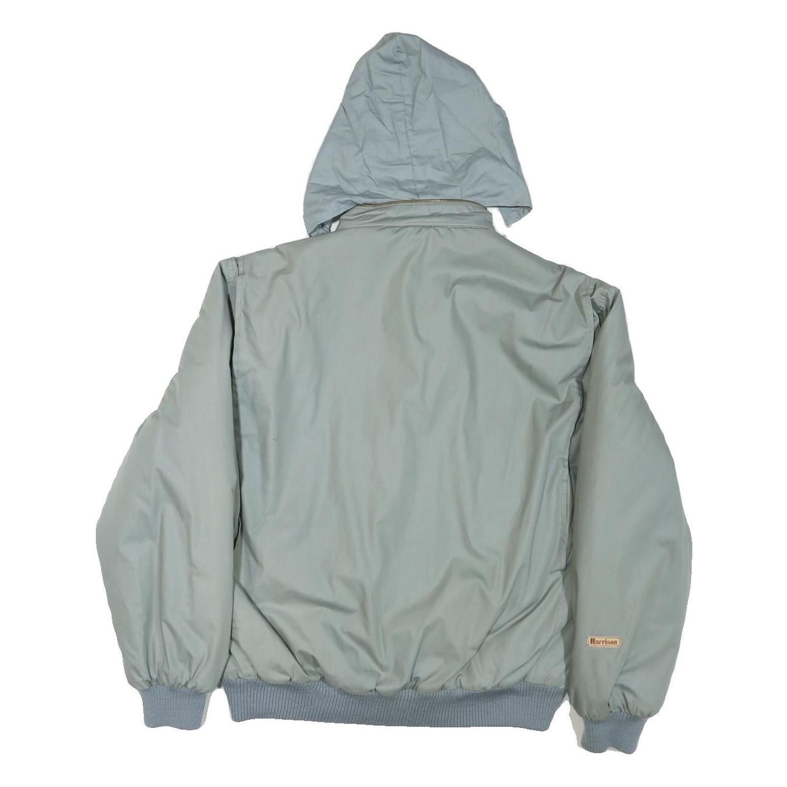 Womens Light Grey Zip Hooded Nylon Jacket XL Casual Outdoor Bomber Style