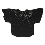 MINT VELVET Womens Black Star Print Basic Short Sleeve Crew Neck Top L