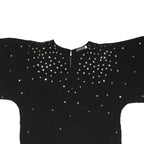 MINT VELVET Womens Black Star Print Basic Short Sleeve Crew Neck Top L