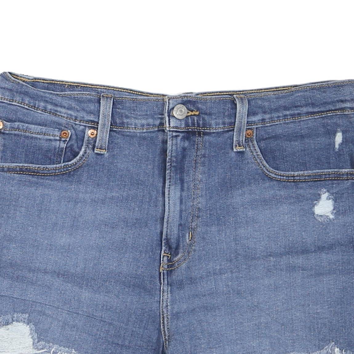 LEVI'S Womens Denim Blue Cut-Off Shorts M W34 Distressed Style