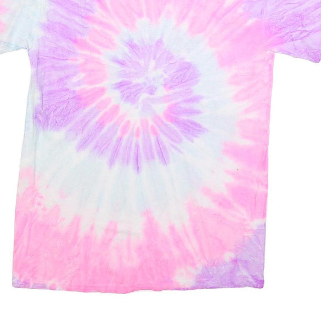 GILDAN Womens Pink & Purple Tie Dye Okaloosa Island Florida T-Shirt M Short