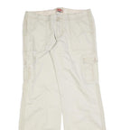 NO BOUNDARIES Womens Cotton Blend Cream Relaxed Wide-Leg Trousers W34 L32 Cargo