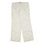 NO BOUNDARIES Womens Cotton Blend Cream Relaxed Wide-Leg Trousers W34 L32 Cargo
