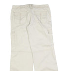 NO BOUNDARIES Womens Cotton Blend Cream Relaxed Wide-Leg Trousers W34 L32 Cargo