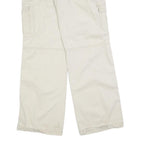 NO BOUNDARIES Womens Cotton Blend Cream Relaxed Wide-Leg Trousers W34 L32 Cargo