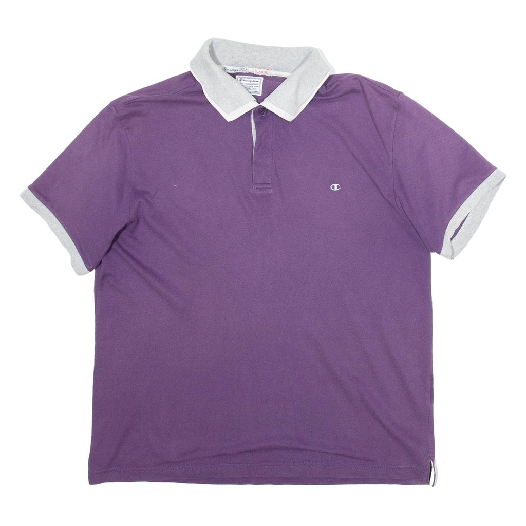CHAMPION Mens Polo Shirt Purple L
