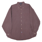 TOMMY HILFIGER Mens Red & Blue Checked Shirt XL Classic Button Down Cotton Blend