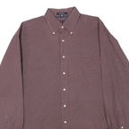 TOMMY HILFIGER Mens Red & Blue Checked Shirt XL Classic Button Down Cotton Blend