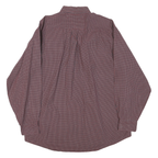 TOMMY HILFIGER Mens Red & Blue Checked Shirt XL Classic Button Down Cotton Blend