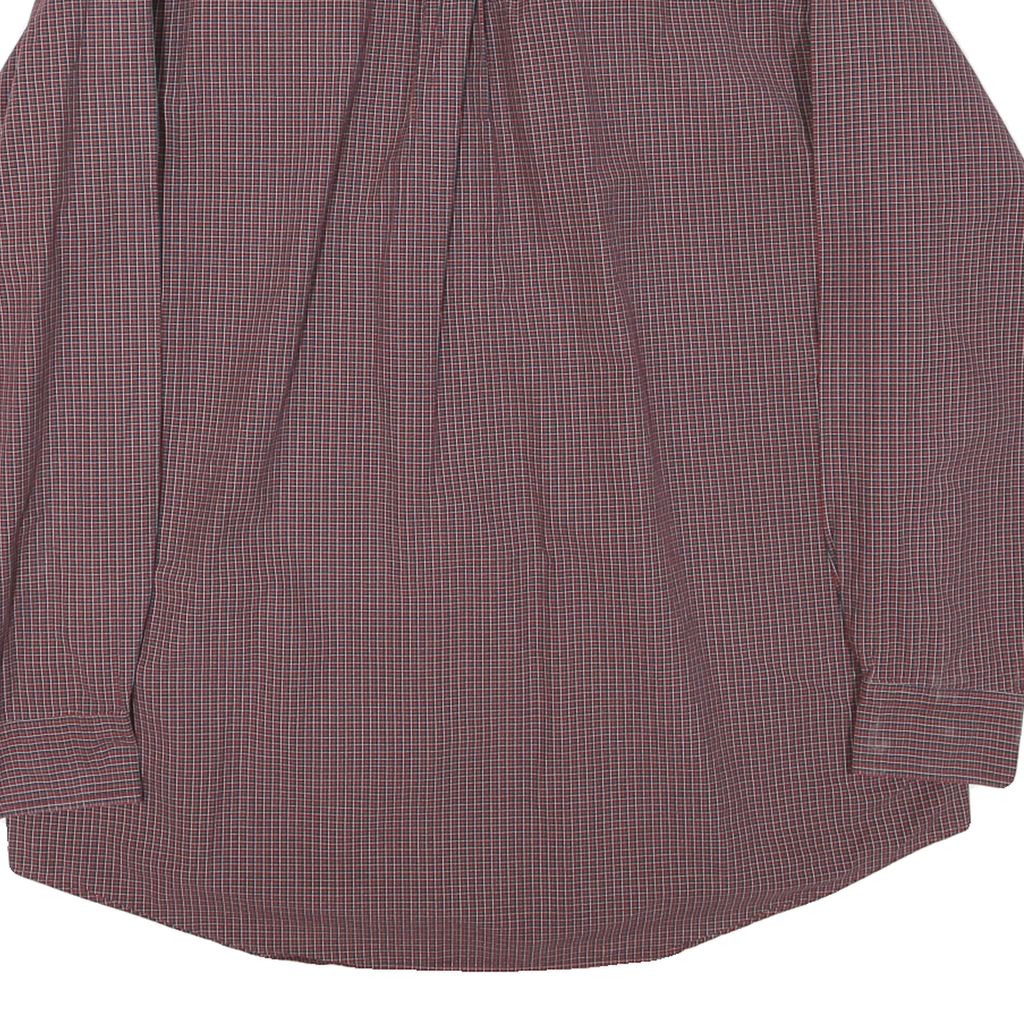 TOMMY HILFIGER Mens Red & Blue Checked Shirt XL Classic Button Down Cotton Blend