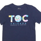 NIKE Mens Navy Blue Tournament Of Champions TOC Graphic T-Shirt S Short Sleeve