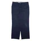 DICKIES Mens Trousers Blue Regular Straight W34 L28