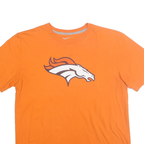 NIKE Mens Orange Denver Broncos Graphic T-Shirt L Short Sleeve Crew Neck