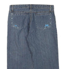 COSMO Womens Blue Denim Cropped Shorts M W30 Embroidered Detail