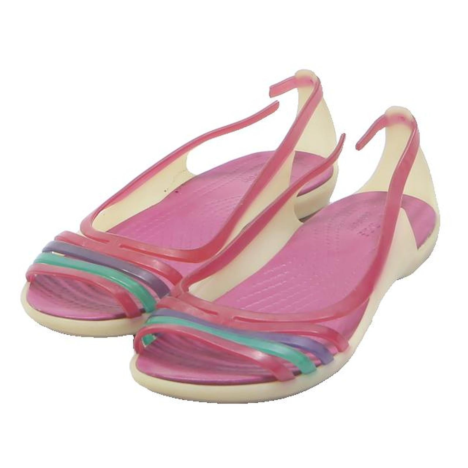 CROCS Women's Sandal Pink Multi Synthetic UK 7 Lightweight Casual Summer
