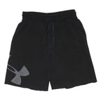 UNDER ARMOUR Mens Black Casual Shorts Large Logo M W30 Cotton Blend Comfort