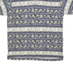 REGATTA Mens Blue & Beige Floral Short Sleeve Polo Shirt L Cotton Blend Casual