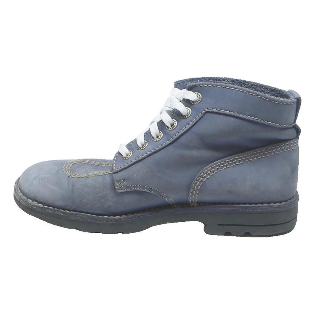 KICKERS Mens Lace-Up Boots Leather Blue UK 9 Casual Durable Stylish