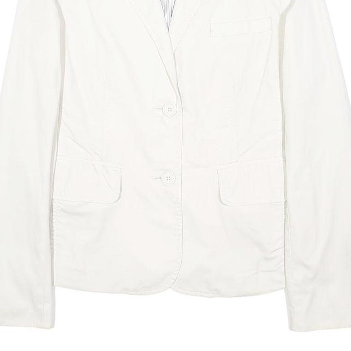 GAP Womens White Casual Jacket UK 10 Cotton Plain Button Closure Classic Fit