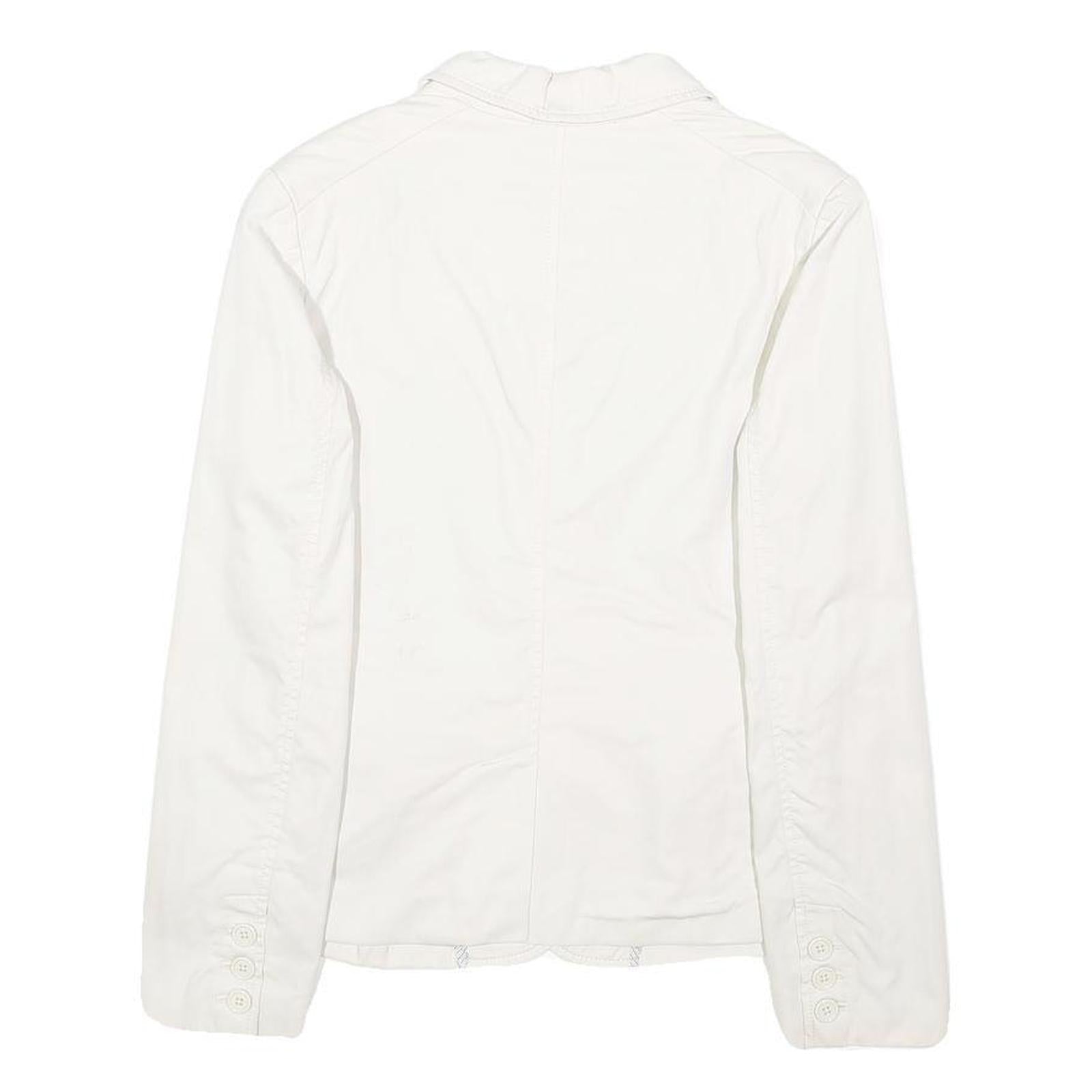 GAP Womens White Casual Jacket UK 10 Cotton Plain Button Closure Classic Fit